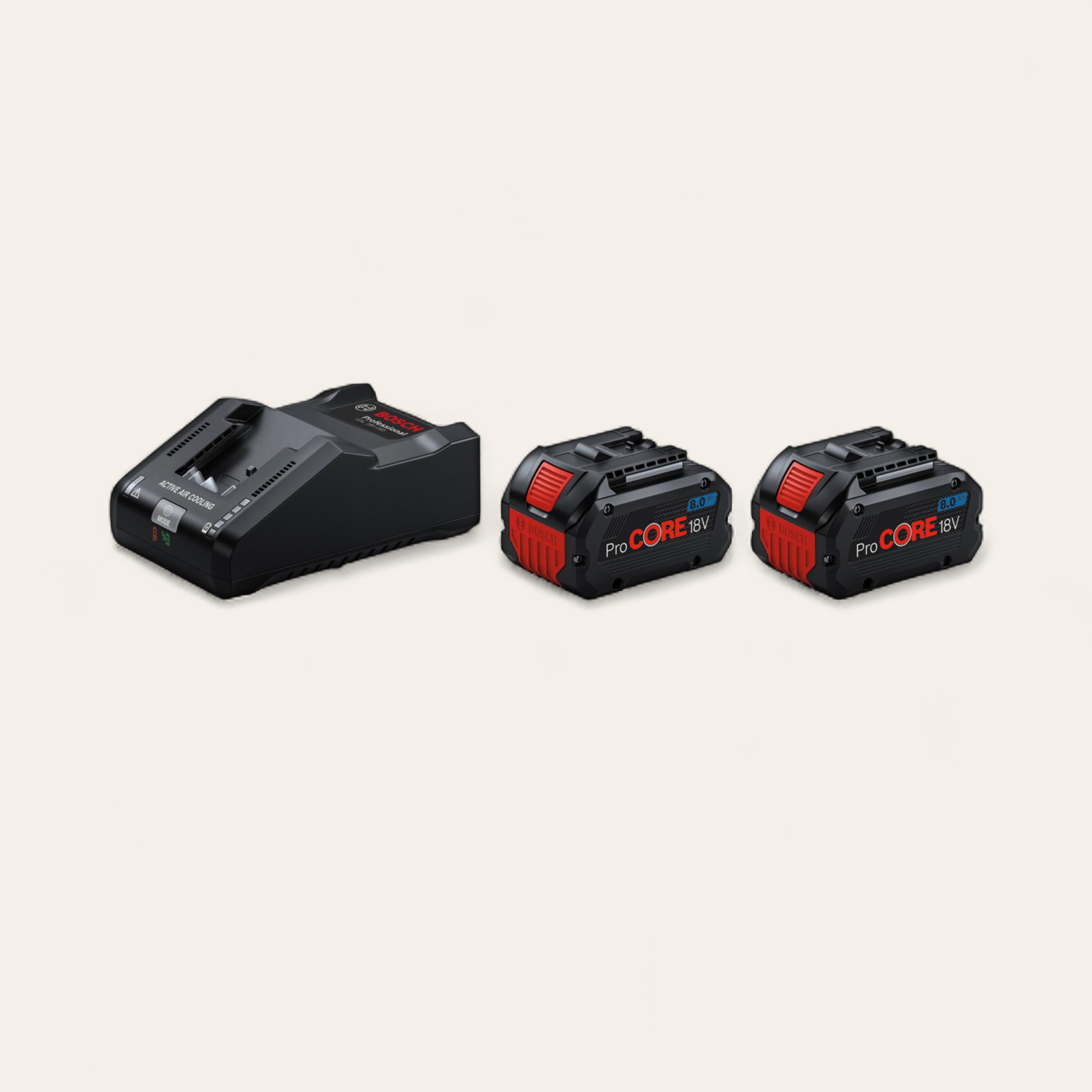 BOSCH 18V BATTERISÆT PROCORE 2X8AH BATTERIER OG LADER GAL 18V-160