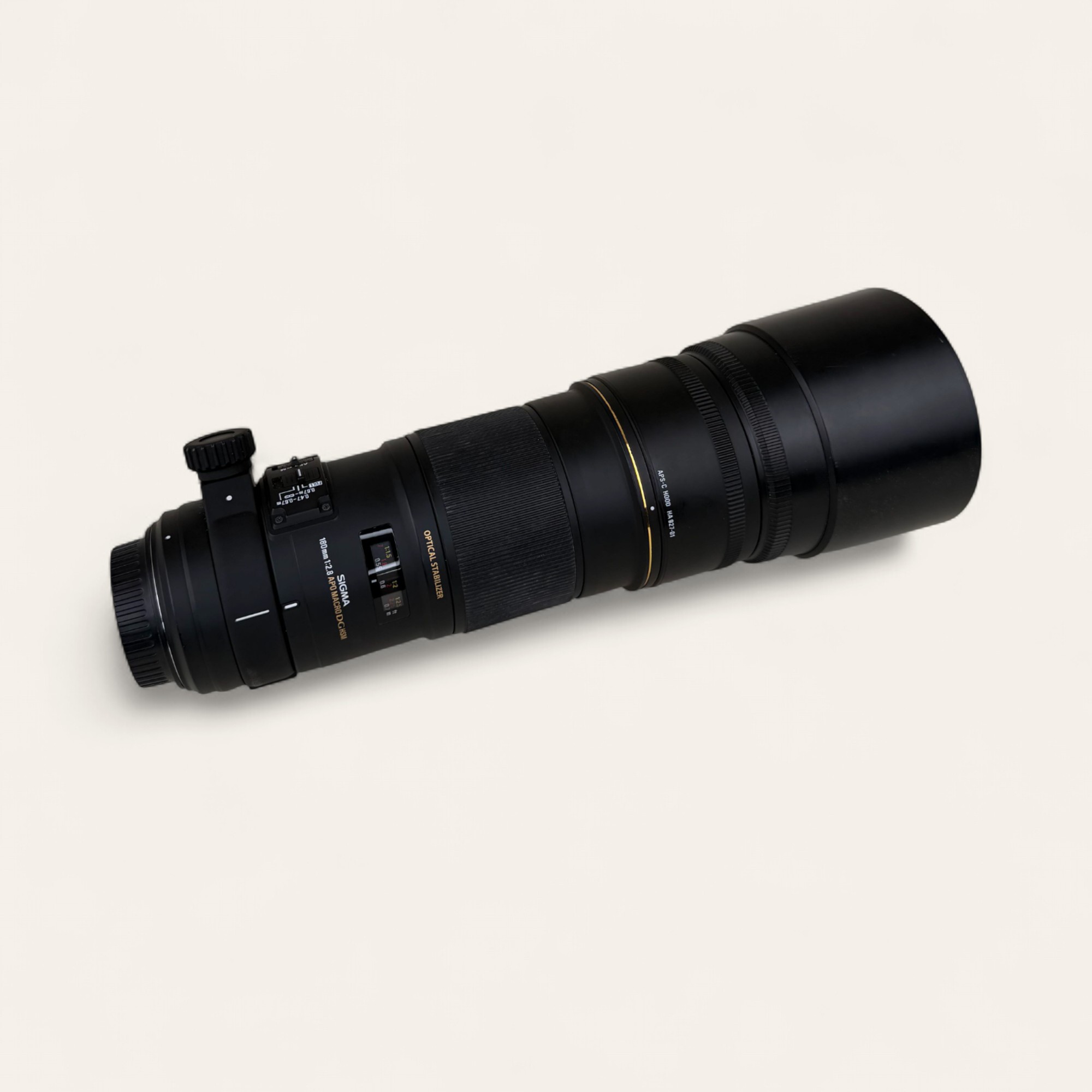 Sigma 180mm f/2.8 APO Macro DG HSM Sort inkl. tilbehør