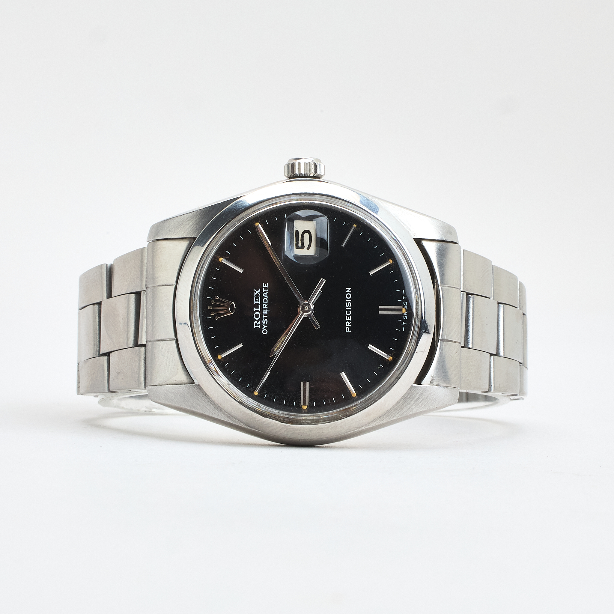 rolex oysterdate black dial